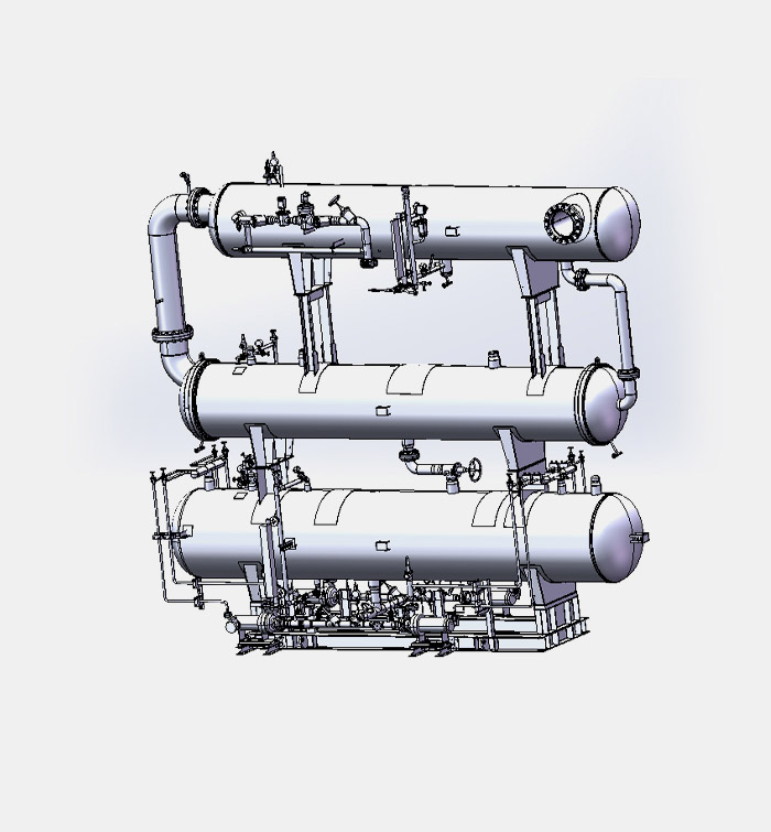 Tubular condensation evaporation pry block